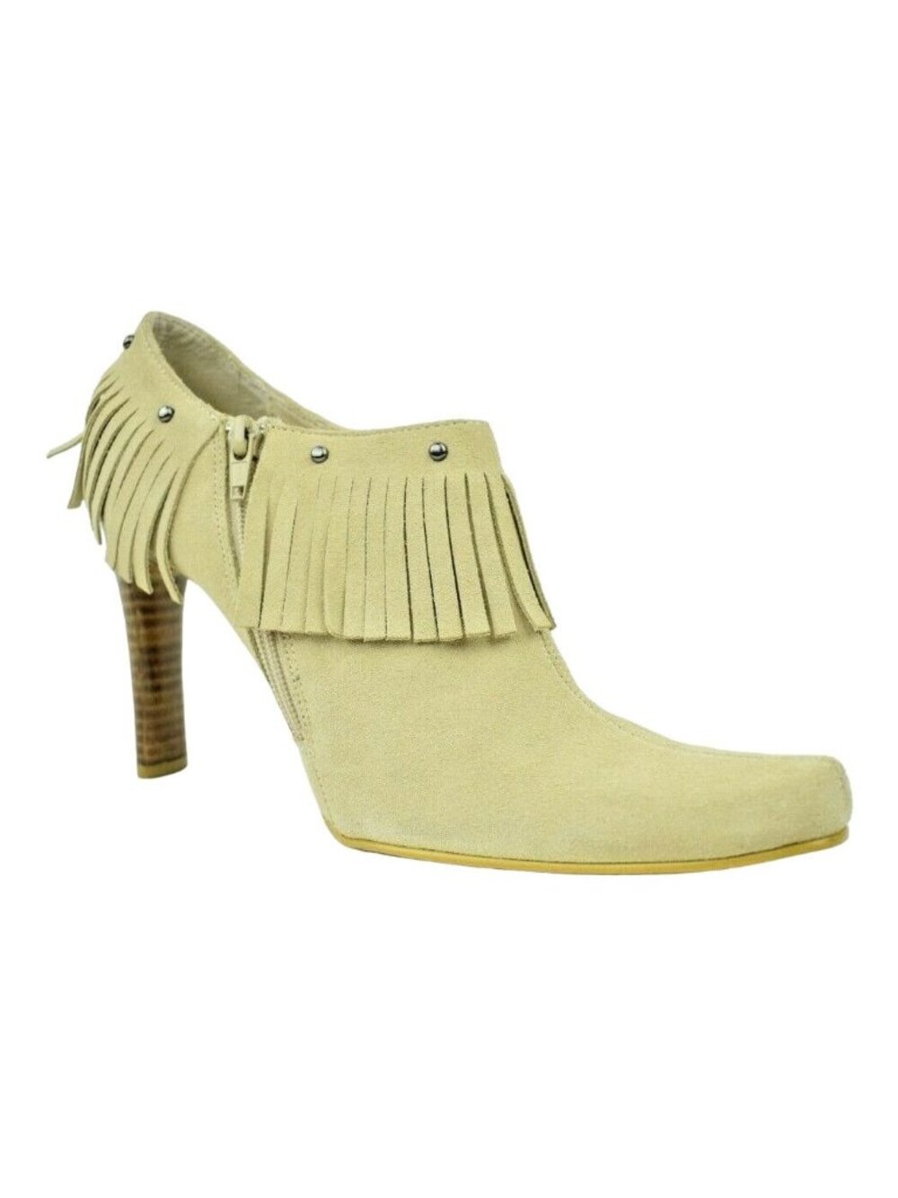 MIA Womens US Size 9 Hunter Tan Suede Leather Fringe Ankle Booties 4 inch Heels - Picture 7 of 11